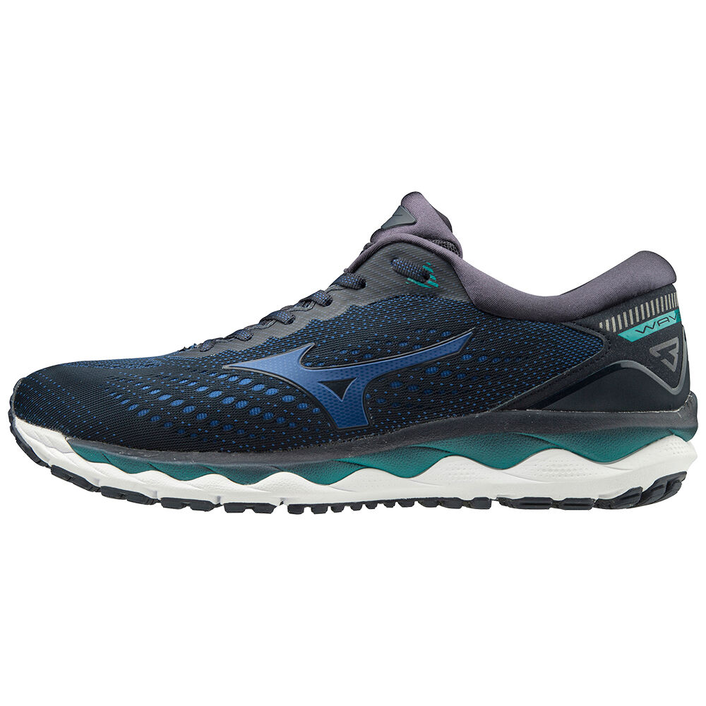 Mizuno WAVE SKY 3 - Erkek Koşu Ayakkabısı - Lacivert/Mavi Türkiye (JEBTAD-091)